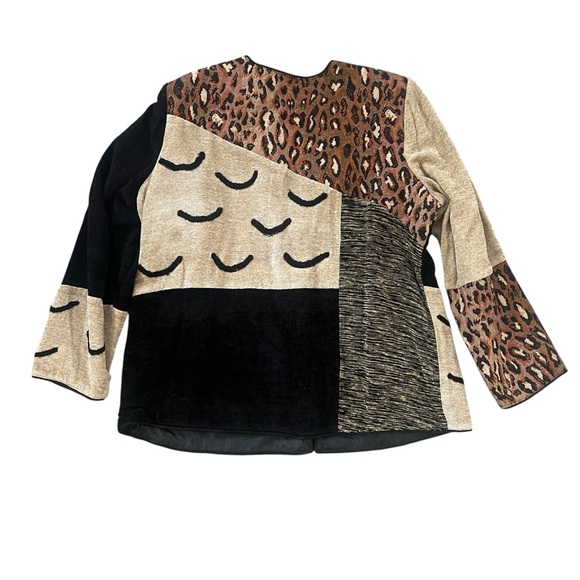 Indigo Moon Mixed Abstract Cheetah Paisley Patchwork Quilt Funky Jacket Sz 1X - Picture 10 of 10